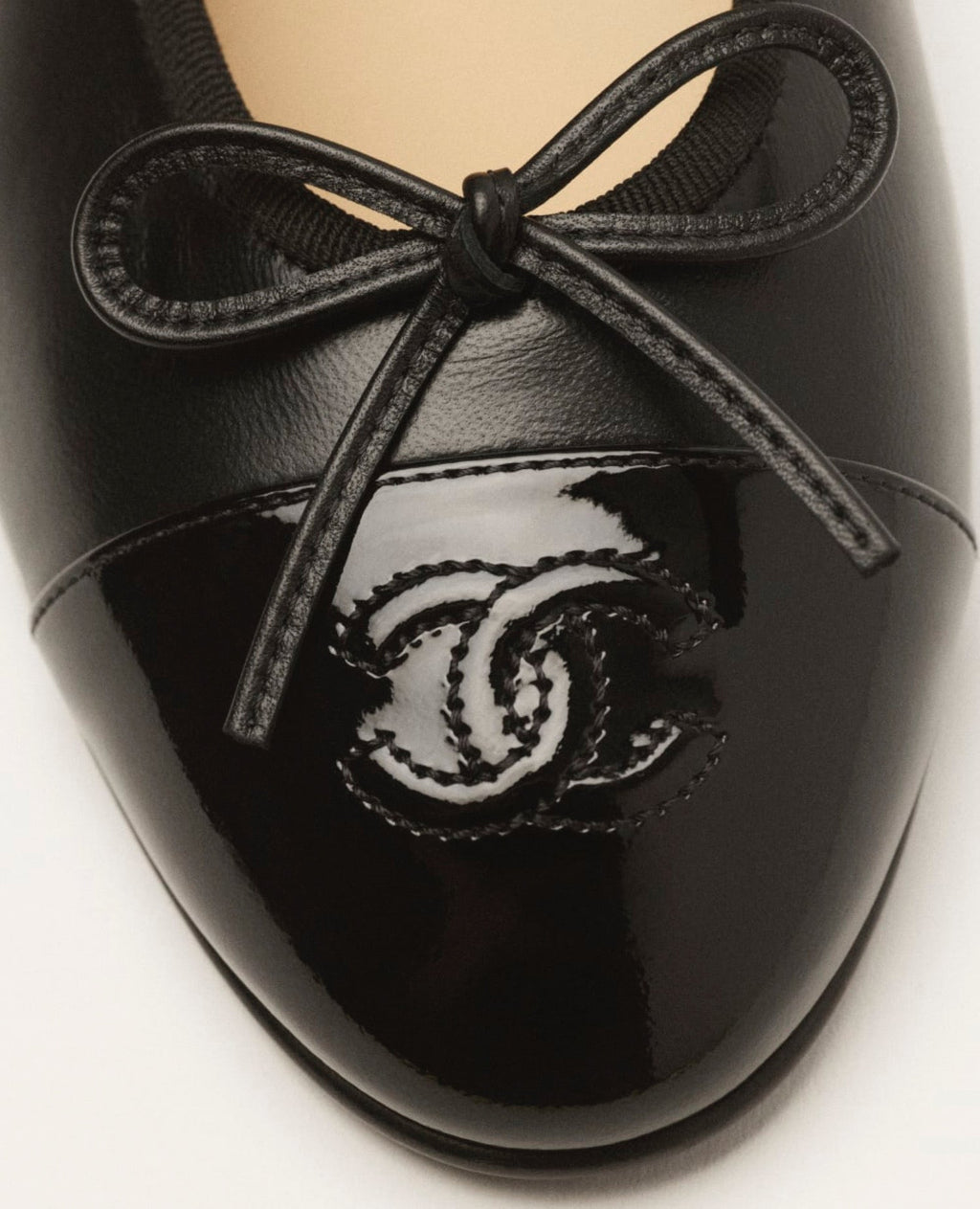 Coco Ballet Flats Static Lambskin Patent Black