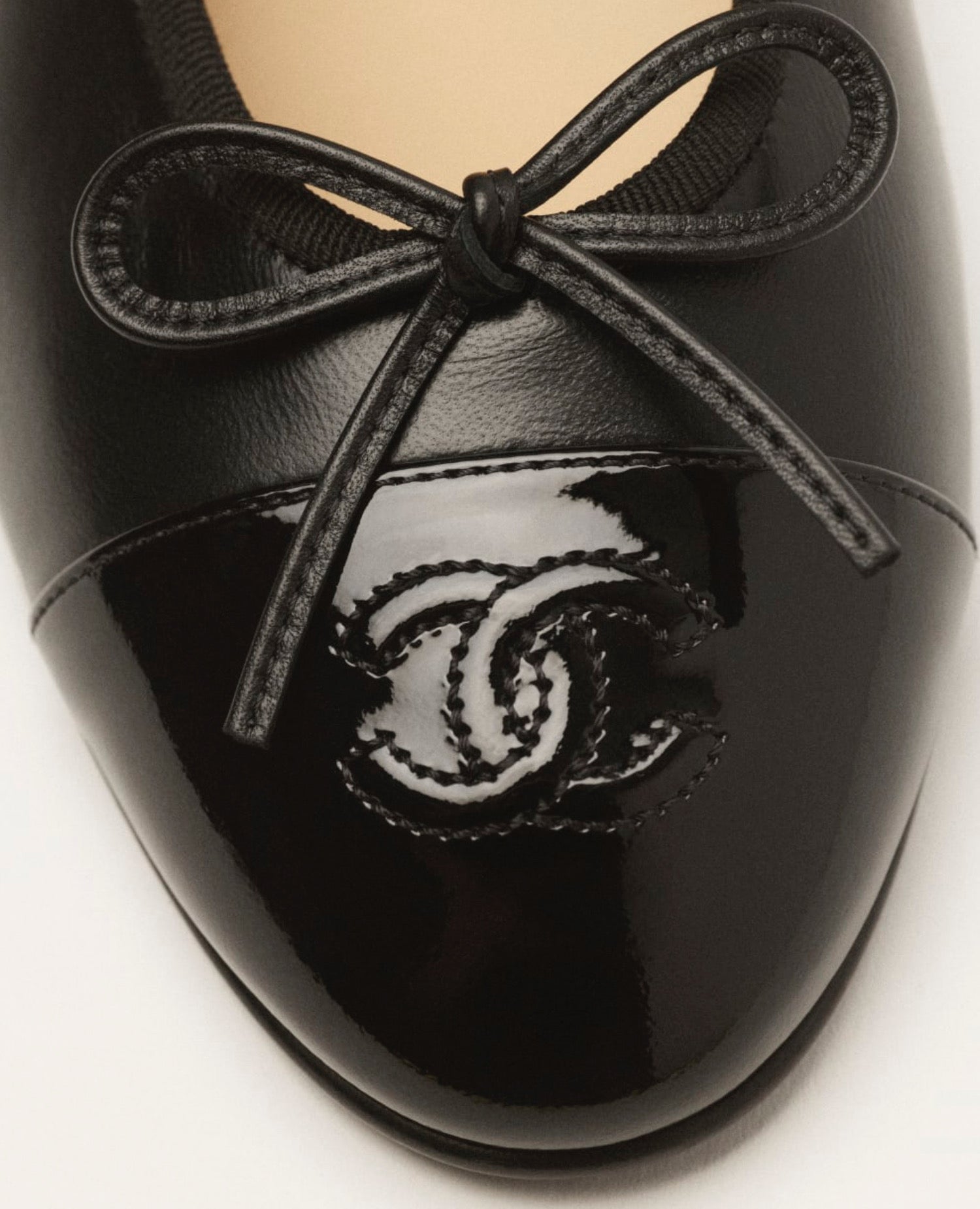 Coco Ballet Flats Static Lambskin Patent Black
