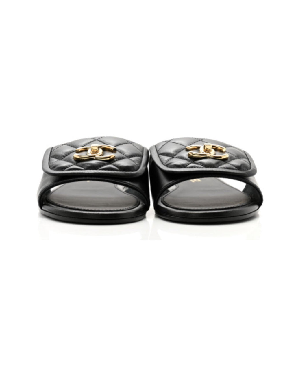 Coco Lambskin Quilted Turnlock Flat Mules