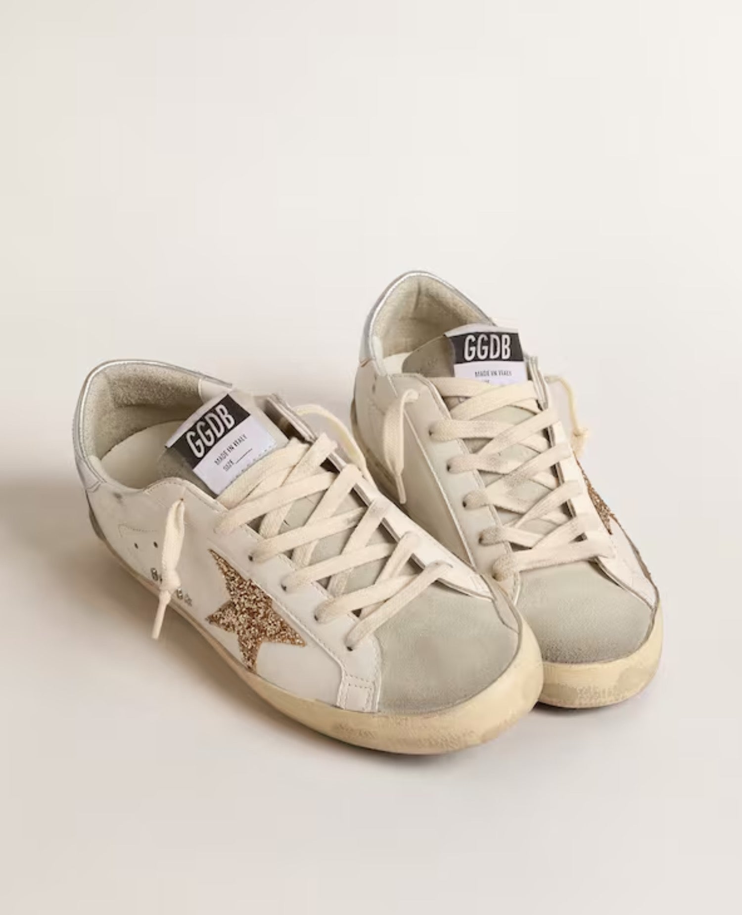 Golden Goose Women's Super-Star with gold glitter Low-top Sneaker