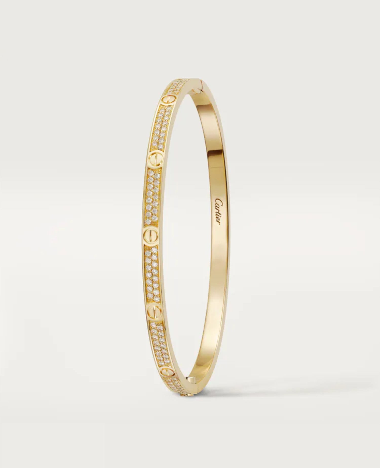 Cartier Love Bracelet, Small Model, Paved, Yellow Gold