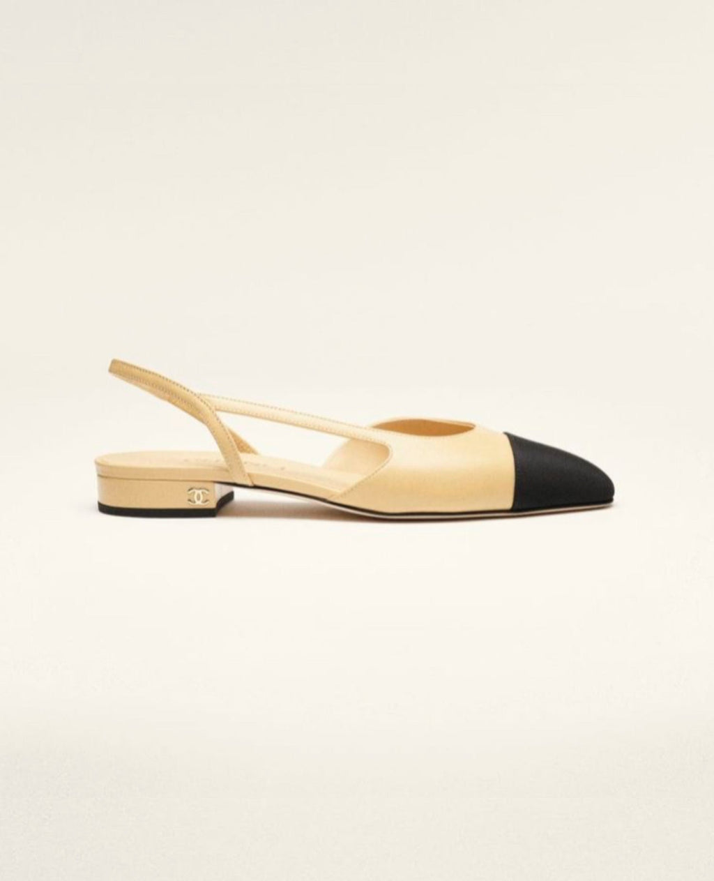 Coco Slingbacks Goatskin & Grosgrain Beige & Black