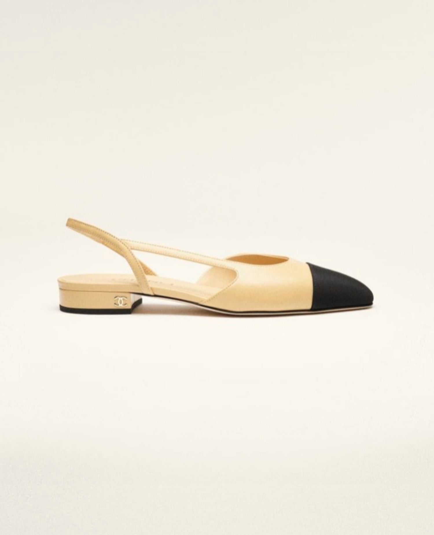 Coco Slingbacks Goatskin & Grosgrain Beige & Black