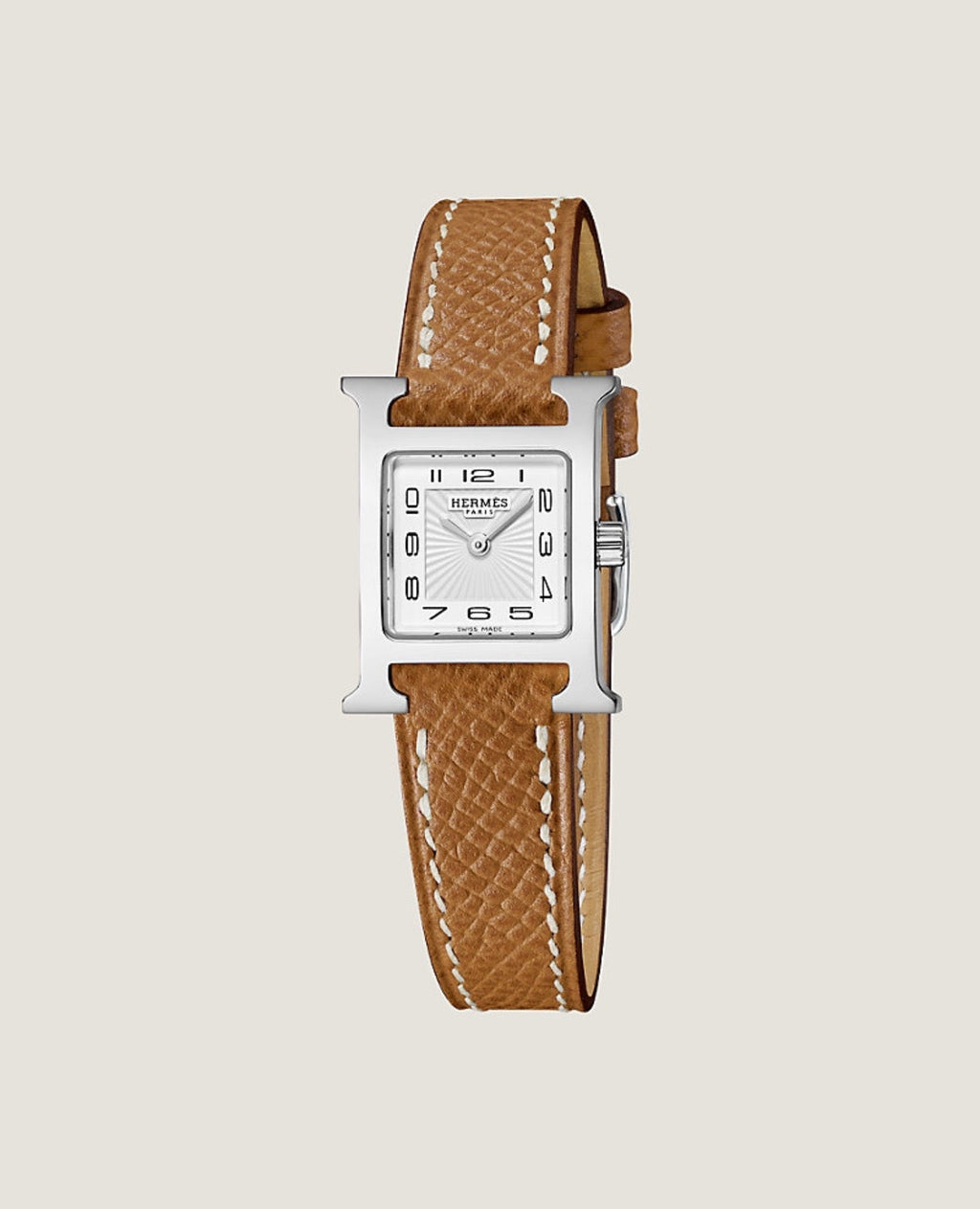 Hermès Heure H watch, Mini model, 21 mm Gold Chestnut