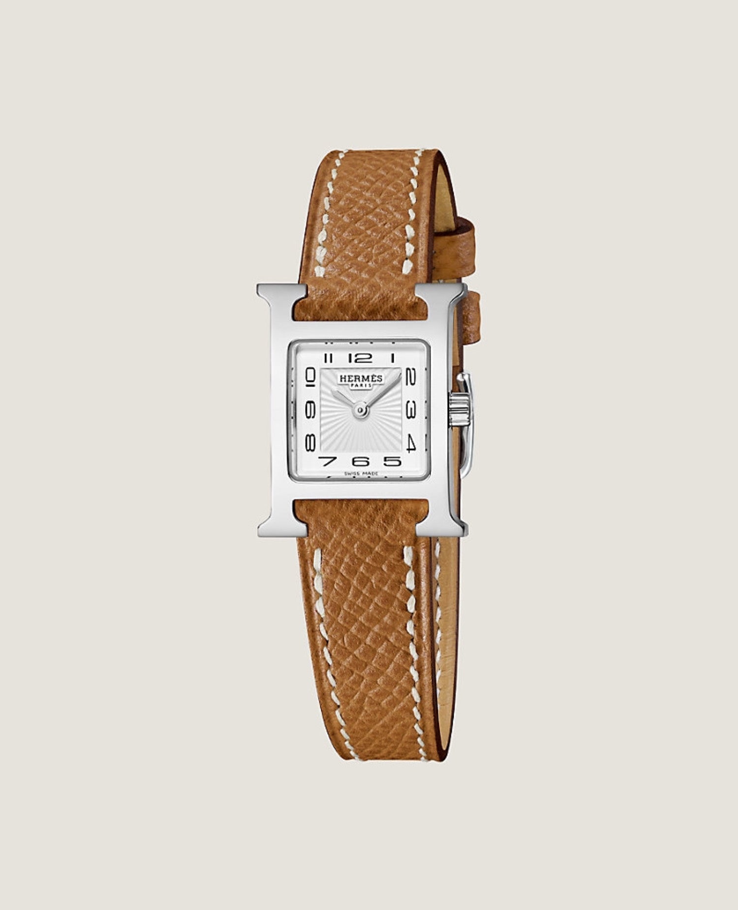 Hermès Heure H watch, Mini model, 21 mm Gold Chestnut