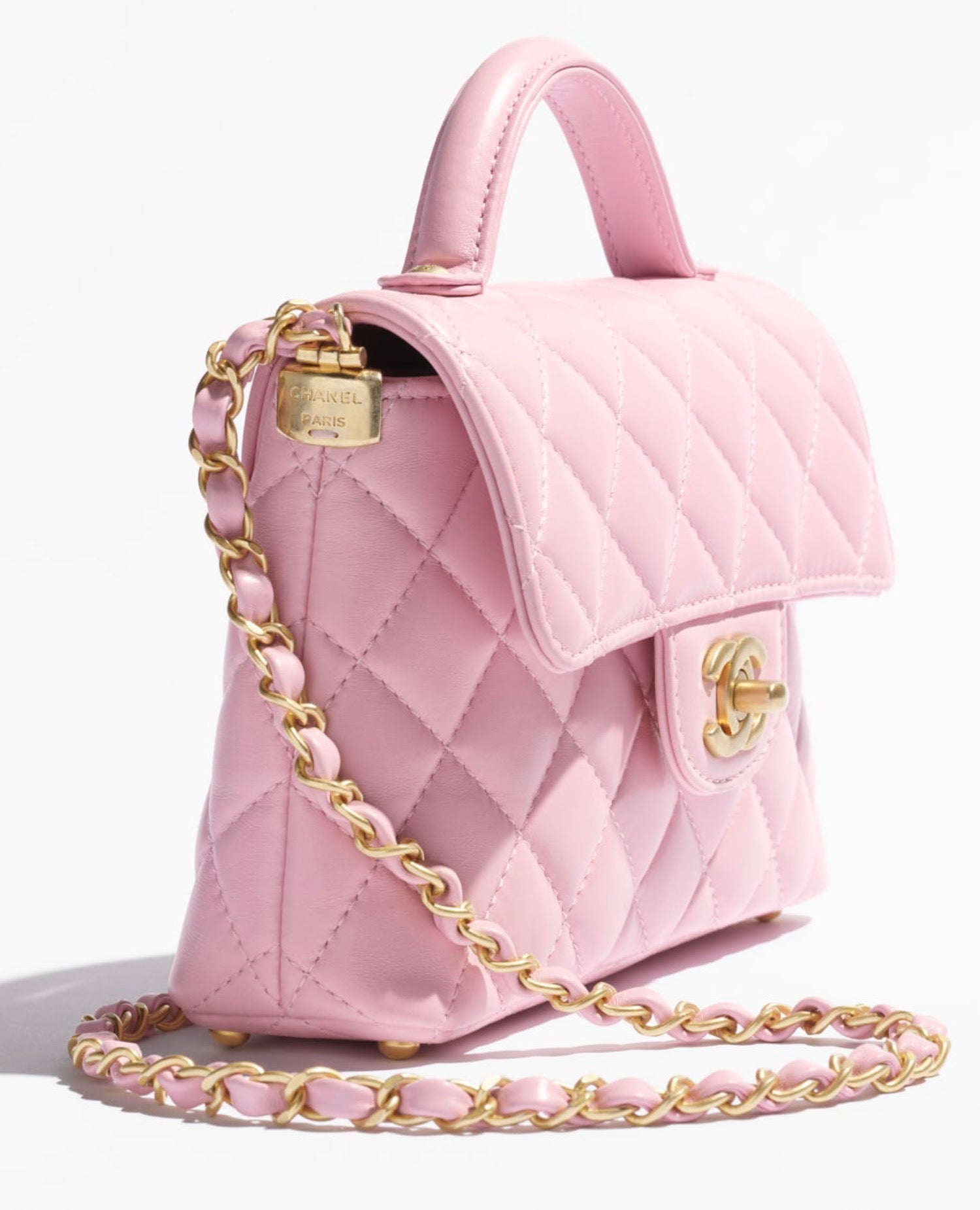 Coco Small Flap Bag With Top Handle Light Pink