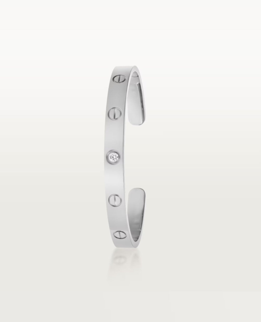 Cartier Love Bracelet, Open, 1 Diamond, Silver