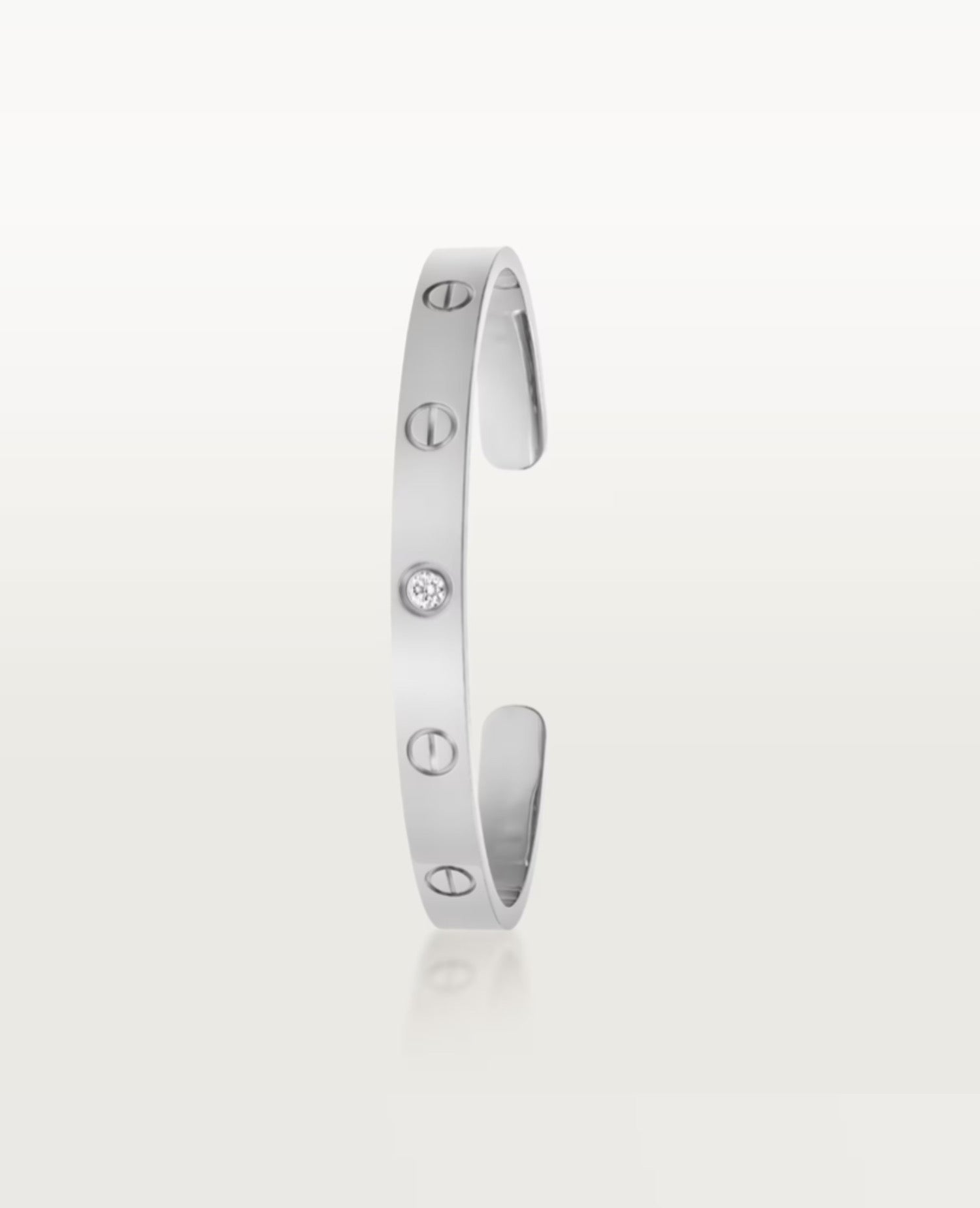 Cartier Love Bracelet, Open, 1 Diamond, Silver