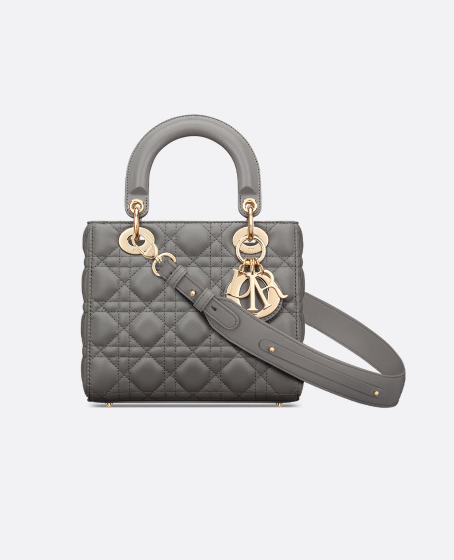 Christian Dior Small Lady Dior Bag  Stone Gray