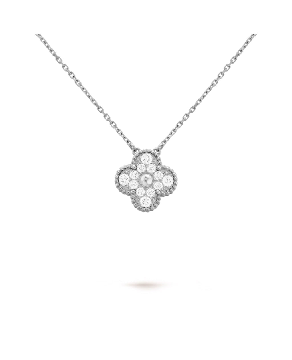 Van Cleef Vintage Alhambra pendant, White Gold, Diamond