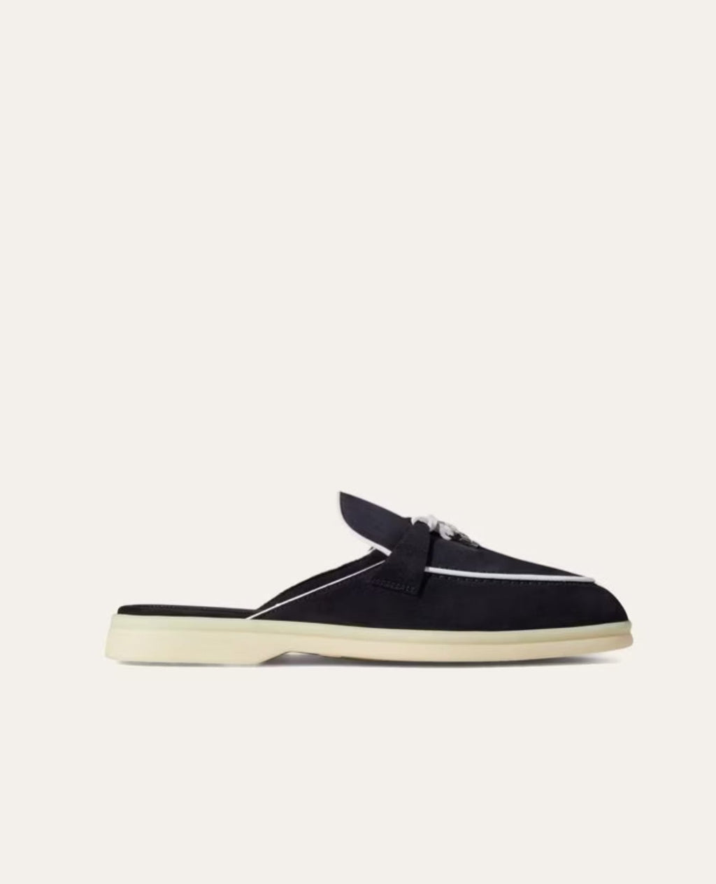 Loro Piana Babouche Charms Walk Loafers Navy Blue