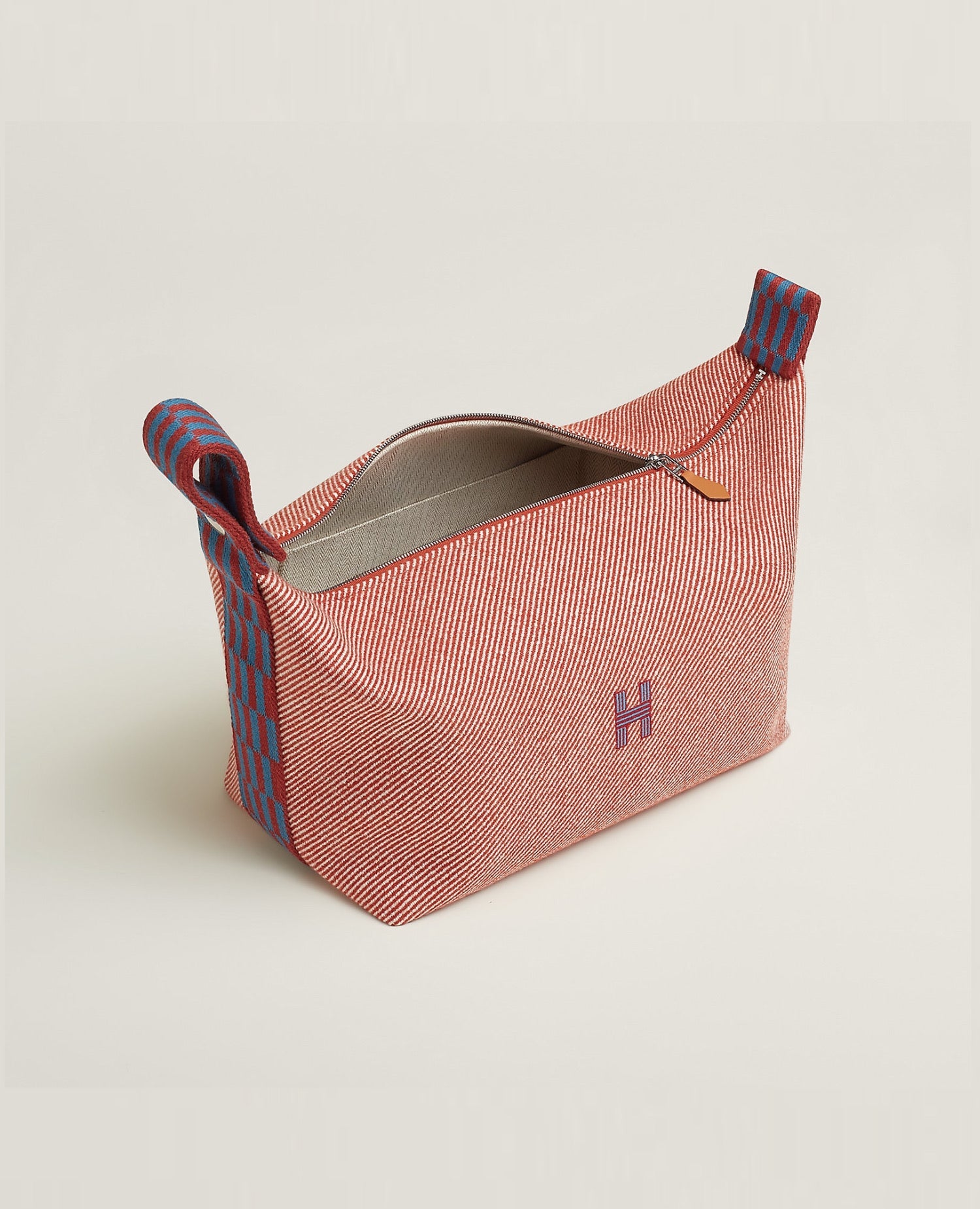 Hermès Bride-a-Brac H Natte case, large model, Brown Navy
