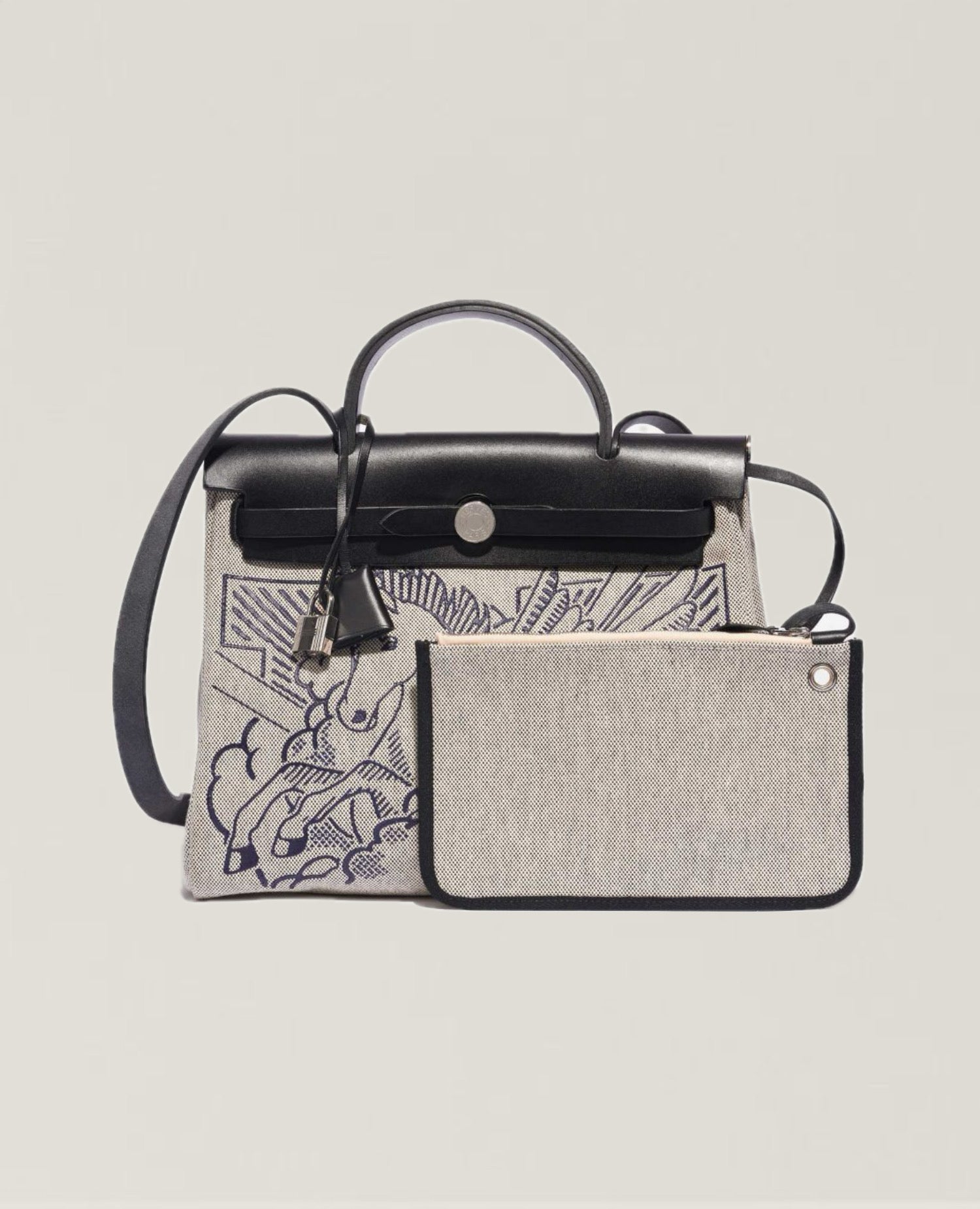 Hermès Herbag 31 Pegasus Bag Black, Blue Indigo
