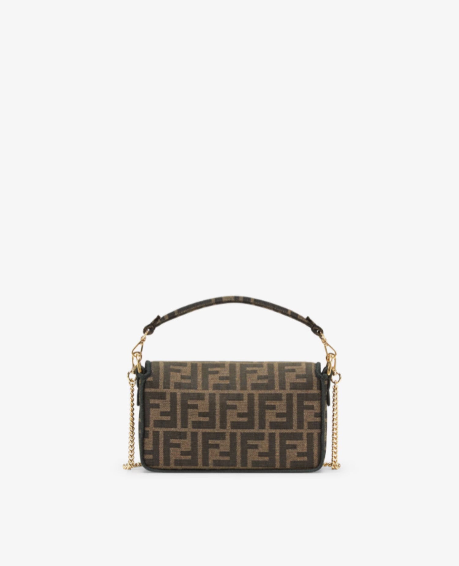 Baguette Mini Fendi Brown FF Jacquard Fabric Bag