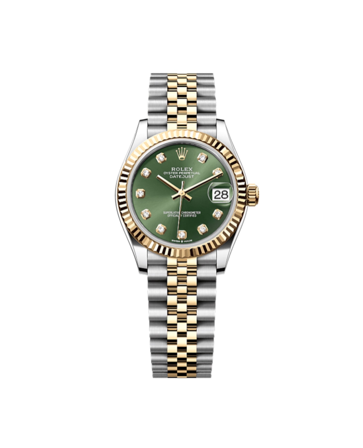 Rolex Datejust 31 Oyster, 31 mm, Oystersteel and yellow gold, Olive-Green