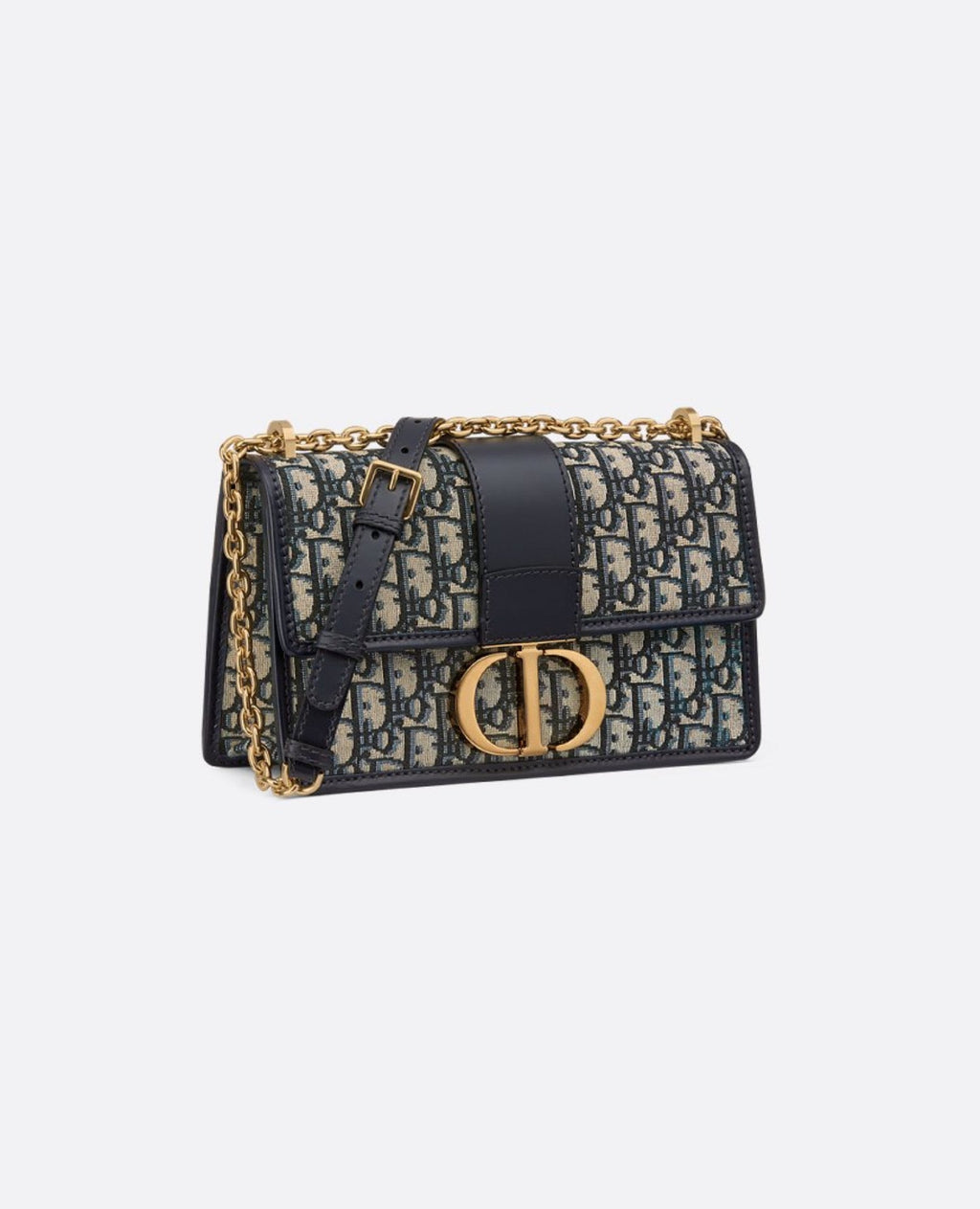 Christian Dior 30 Montaigne Chain Bag Blue Jacquard