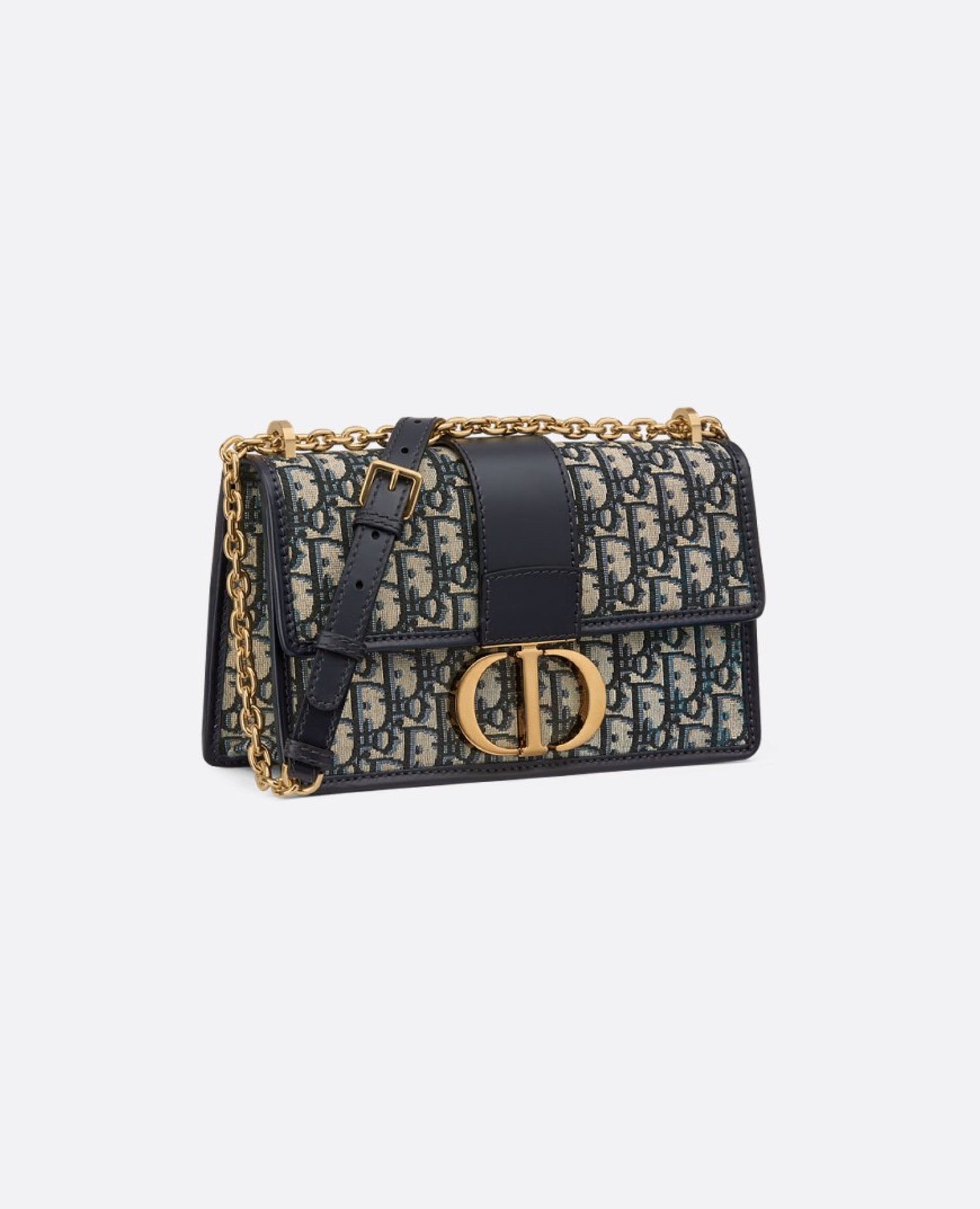 Christian Dior 30 Montaigne Chain Bag Blue Jacquard