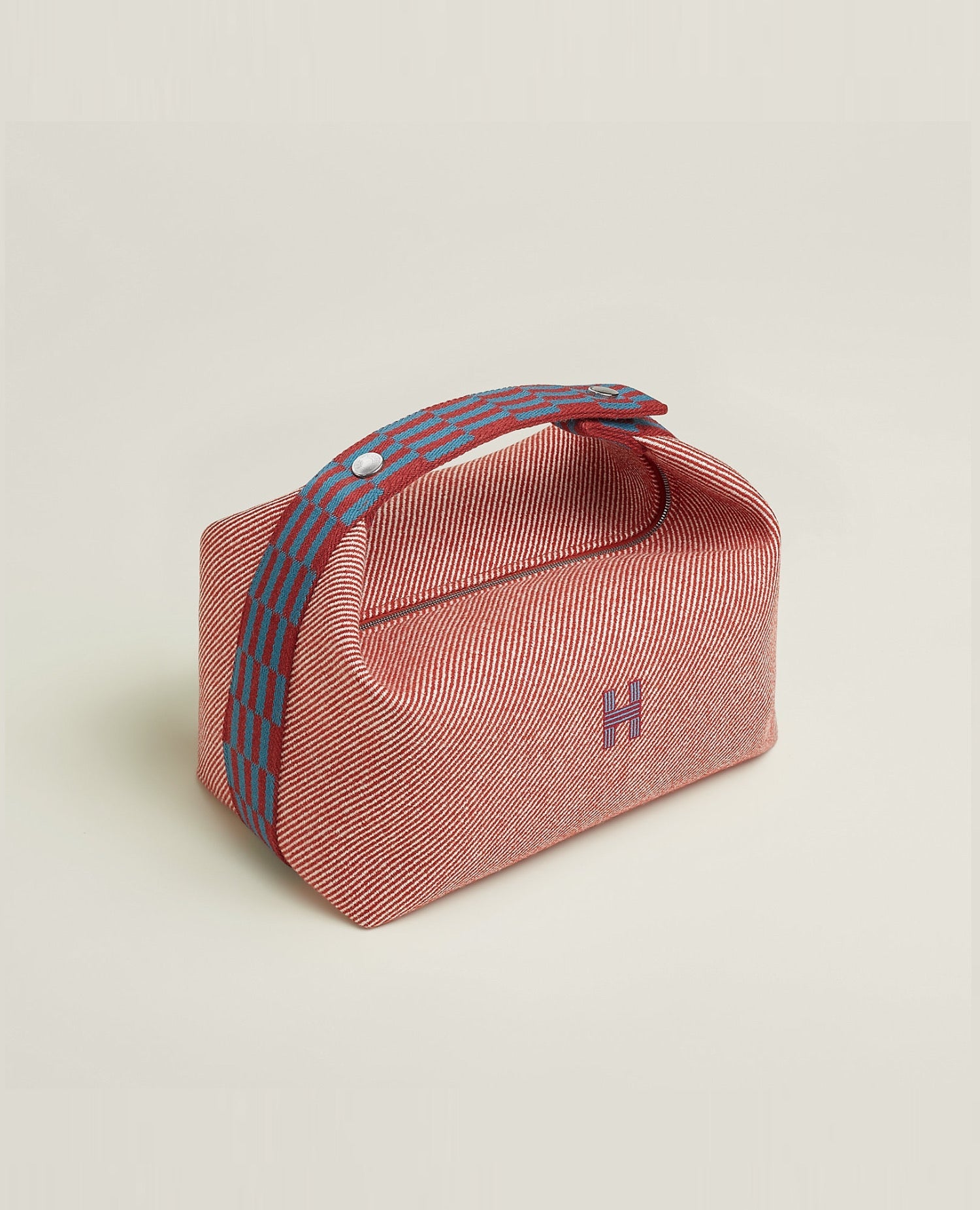 Hermès Bride-a-Brac H Natte case, large model, Brown Navy