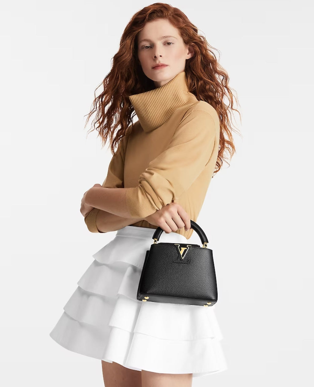 Louis Vuitton Capucines Mini Black Golden Handle