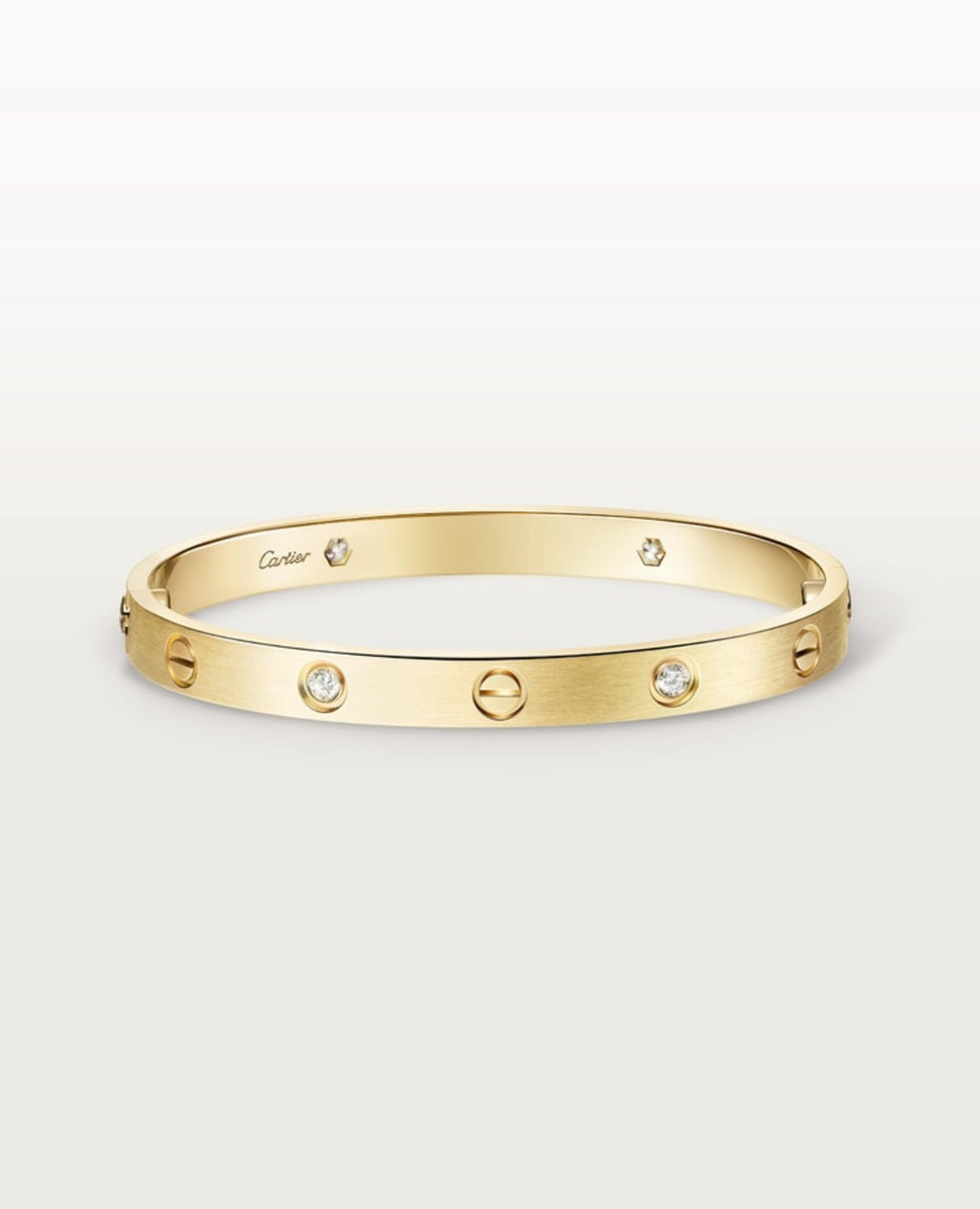 Cartier Love Bracelet, Classic Model, Brushed, 4 Diamonds, Gold