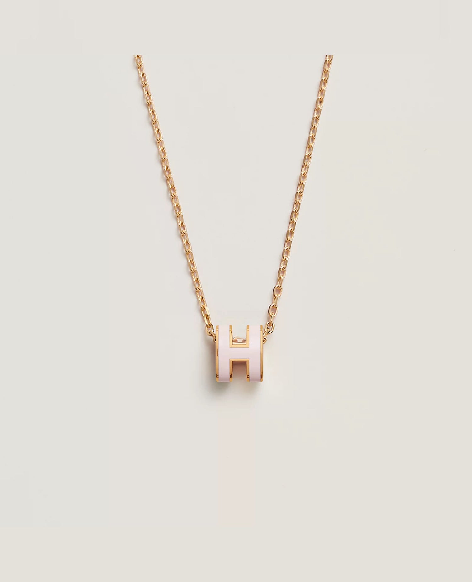Hermès Mini Pop H Pendant Yellow Gold Rose dragee