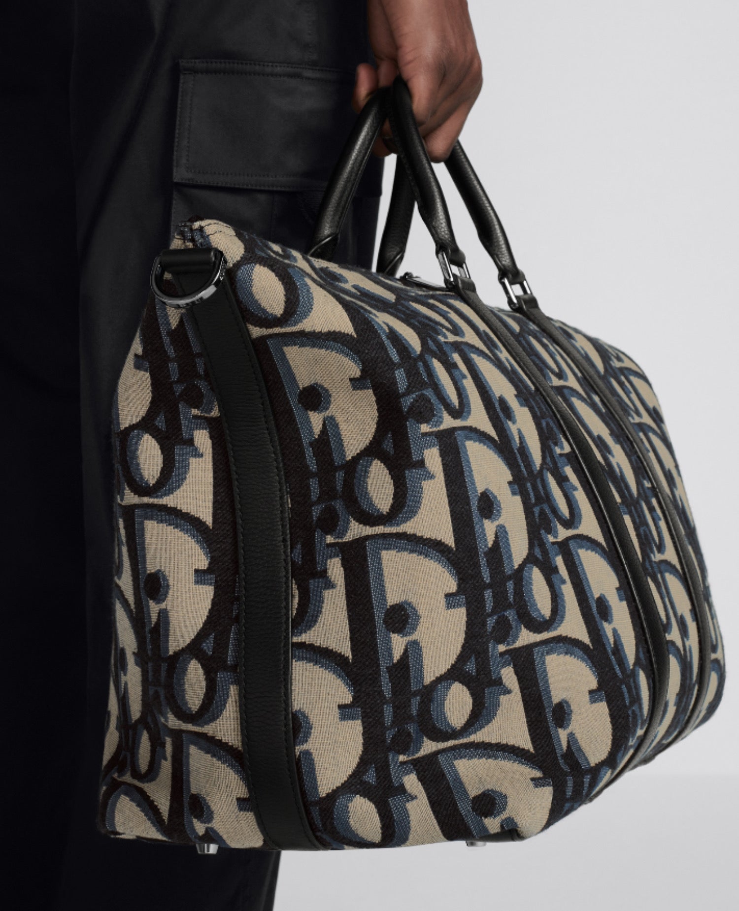 Christian Dior Weekender 40 Beige And Black Maxi Oblique