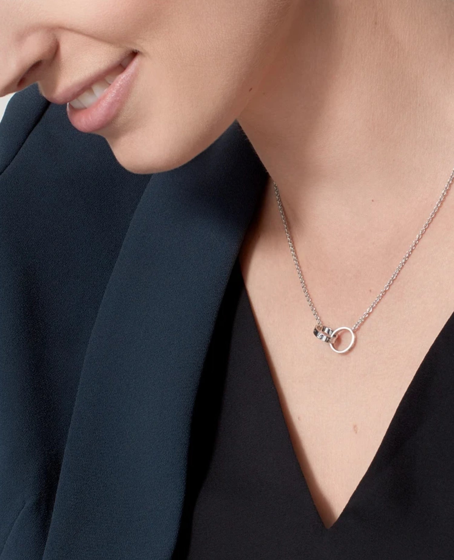 Cartier Love Necklace, Interlocking Loop, Silver