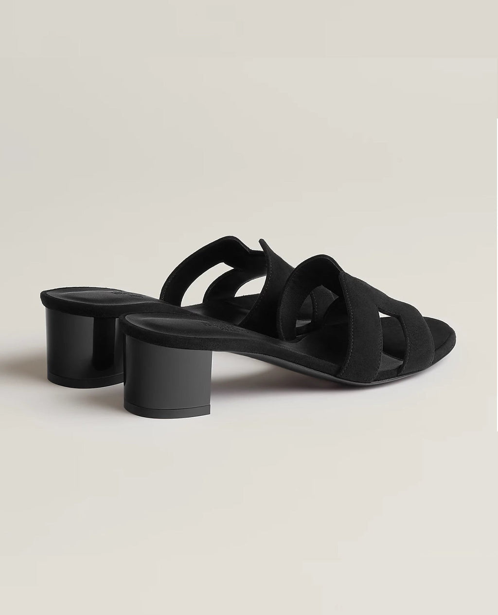 Hermès Oasis Sandal Black Suede Goatskin