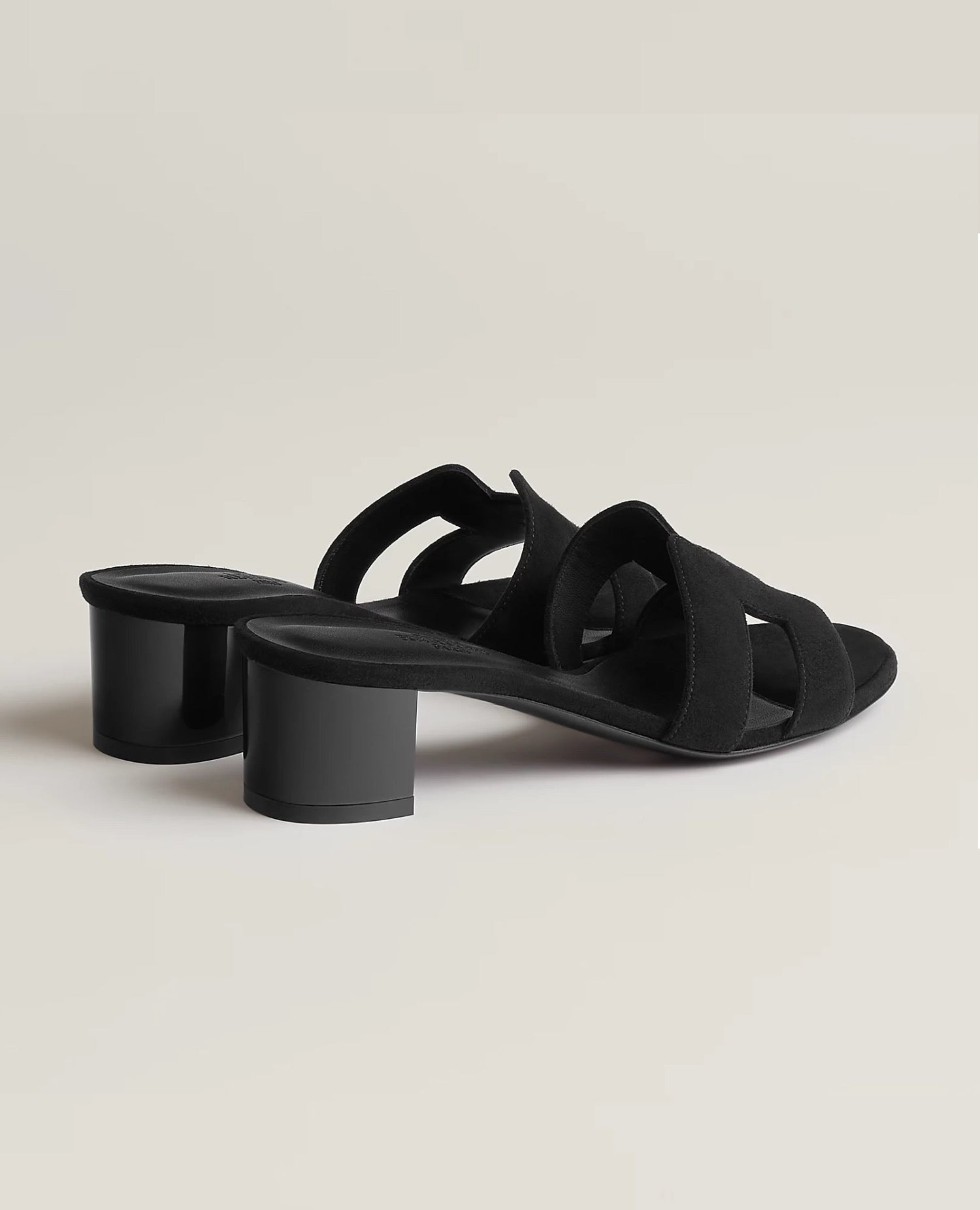 Hermès Oasis Sandal Black Suede Goatskin