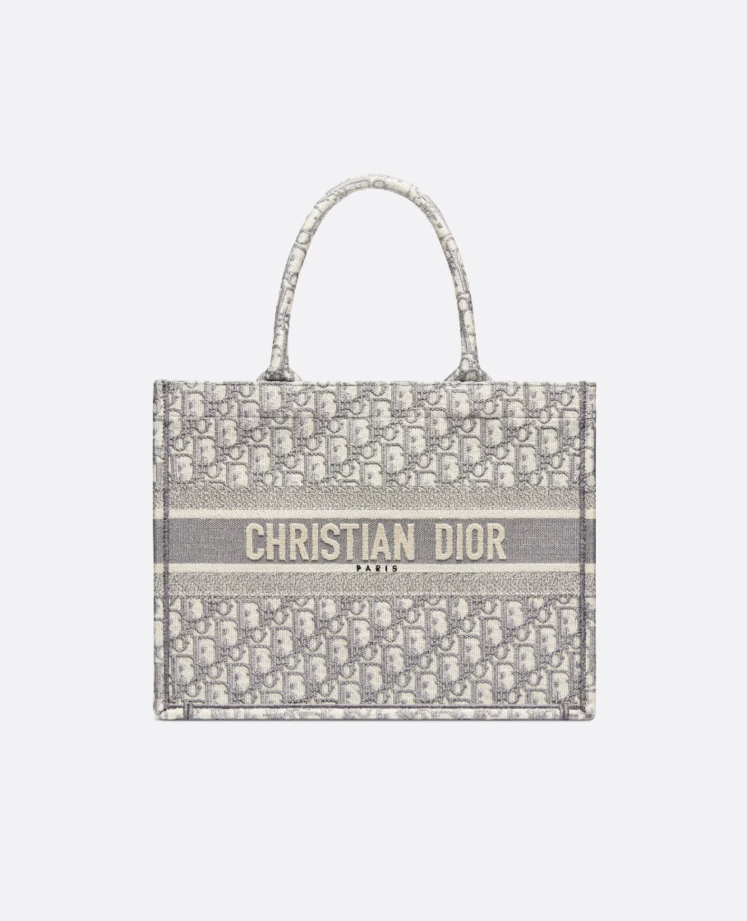 Christian Dior Medium Book Tote Bag Gray Motif