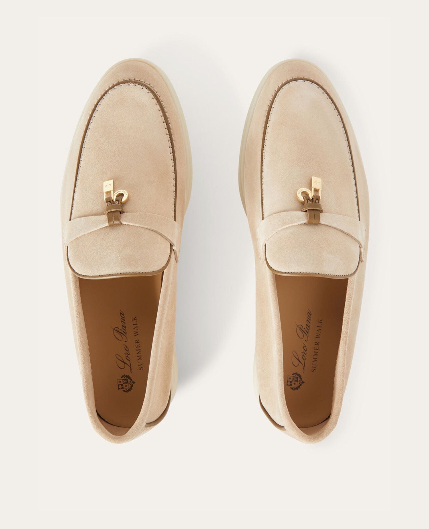 Loro Piana Summer Charms Walk Loafers Natural Light Camel