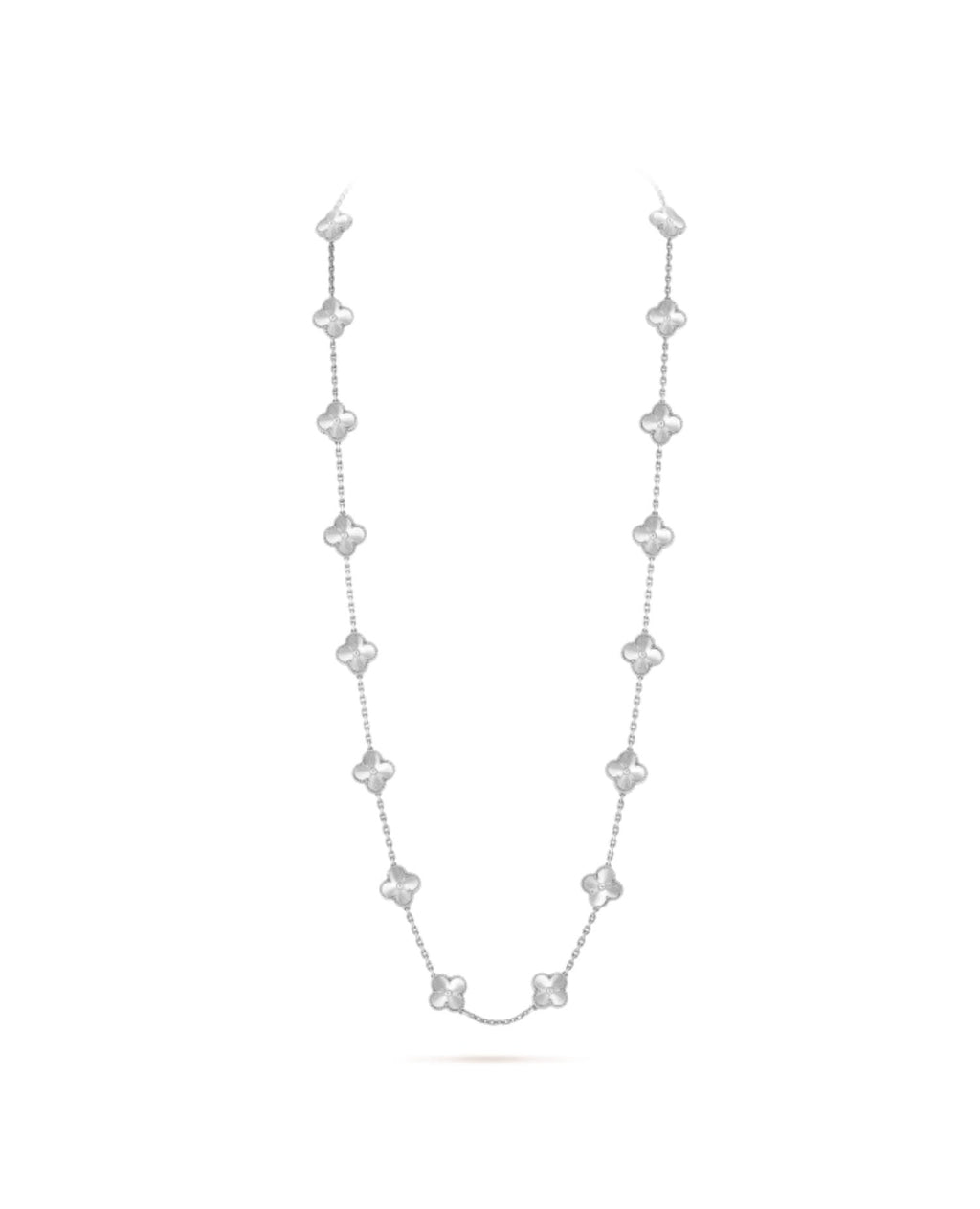 Van Cleef Vintage Alhambra long necklace, 20 motifs,  white gold