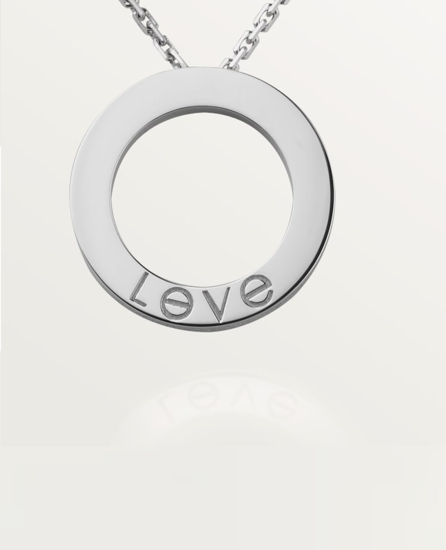Cartier Love Necklace, 3 Diamonds, Silver