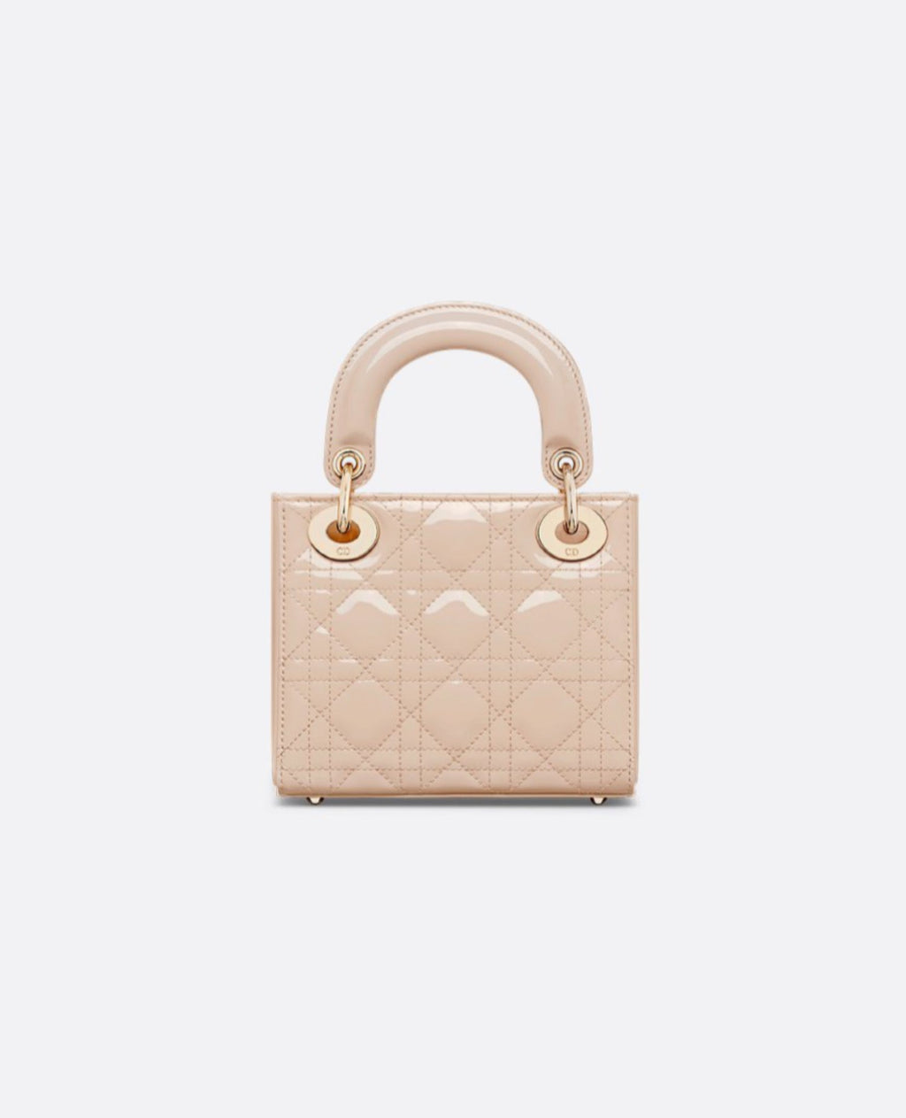Christian Dior Mini Lady Dior Bag Powder Beige Cannage Patent