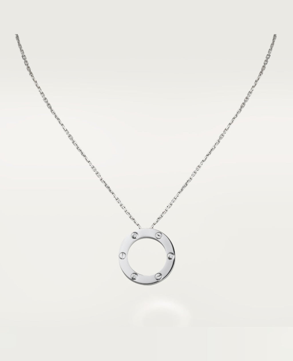 Cartier Love Necklace, 3 Diamonds, Silver