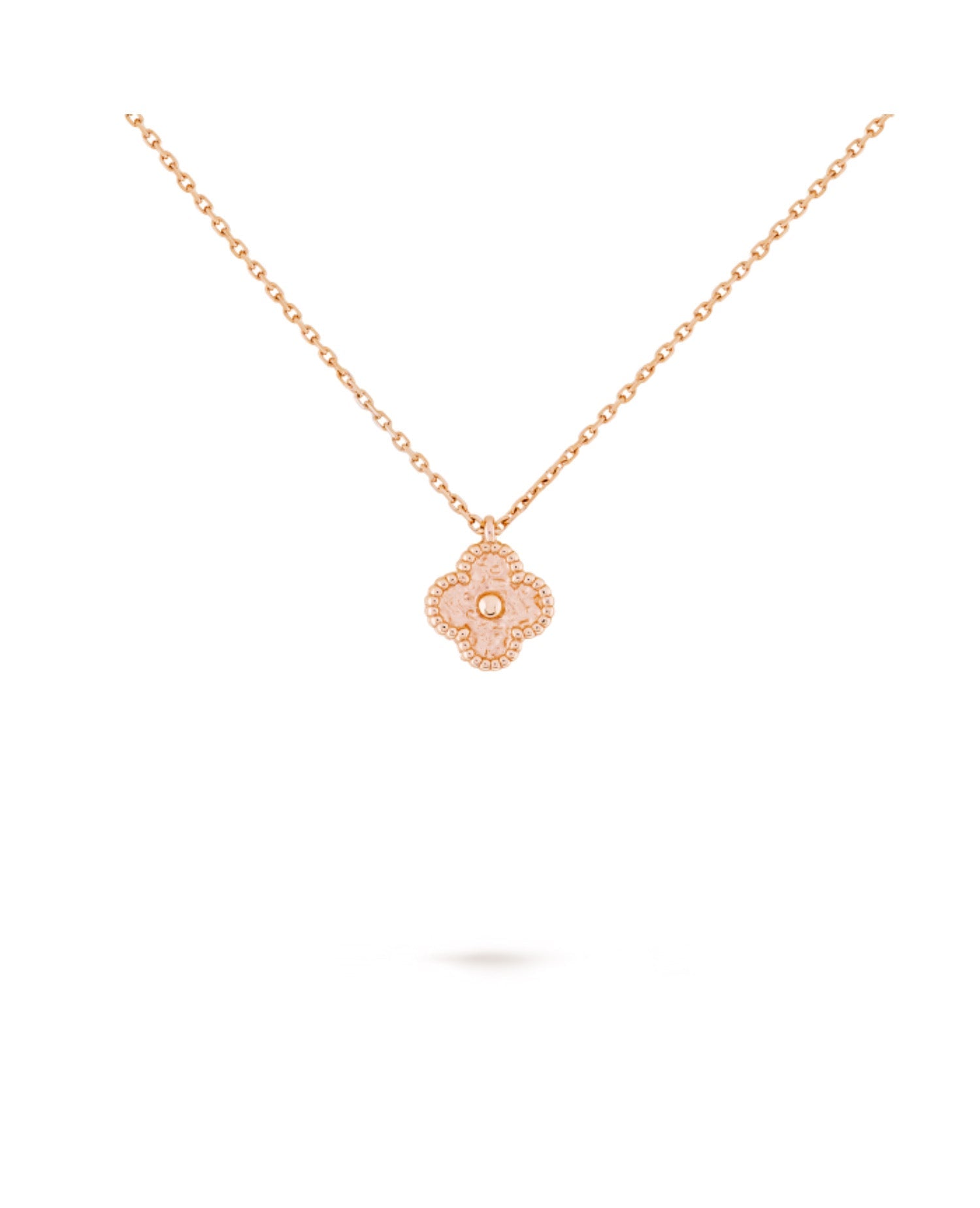 Van Cleef Sweet Alhambra Necklace, Rose Gold