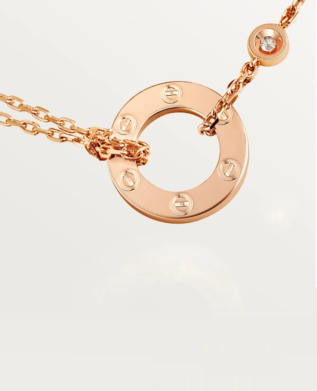 Cartier Love Necklace, 2 Diamonds, Rose Gold
