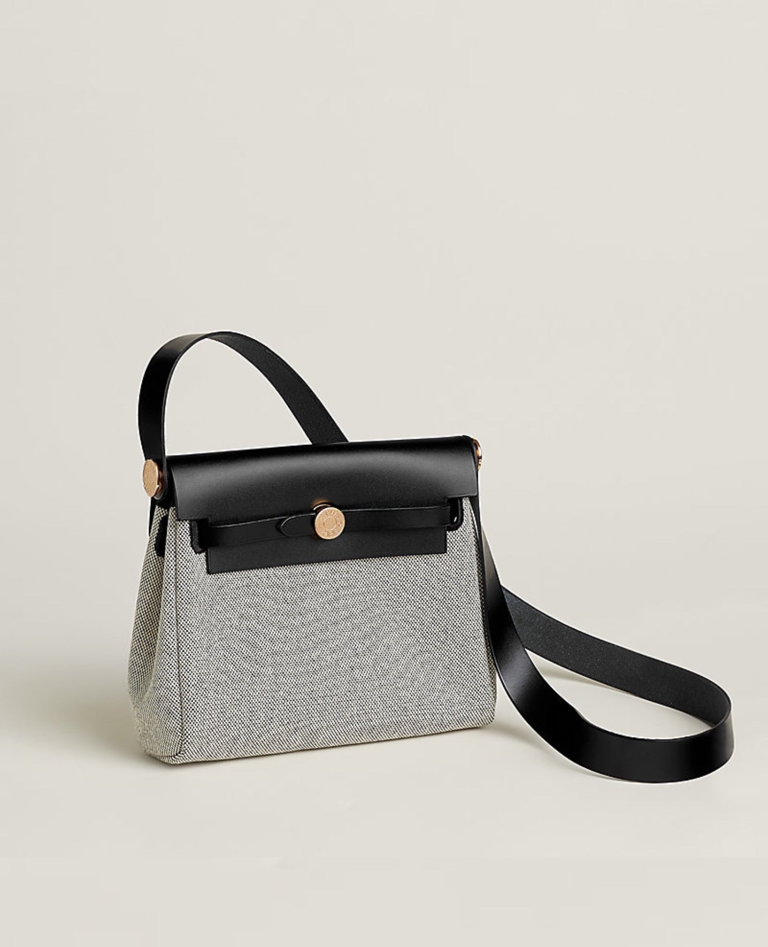 Hermès Herbag Zip 20 Bag Ecru Black