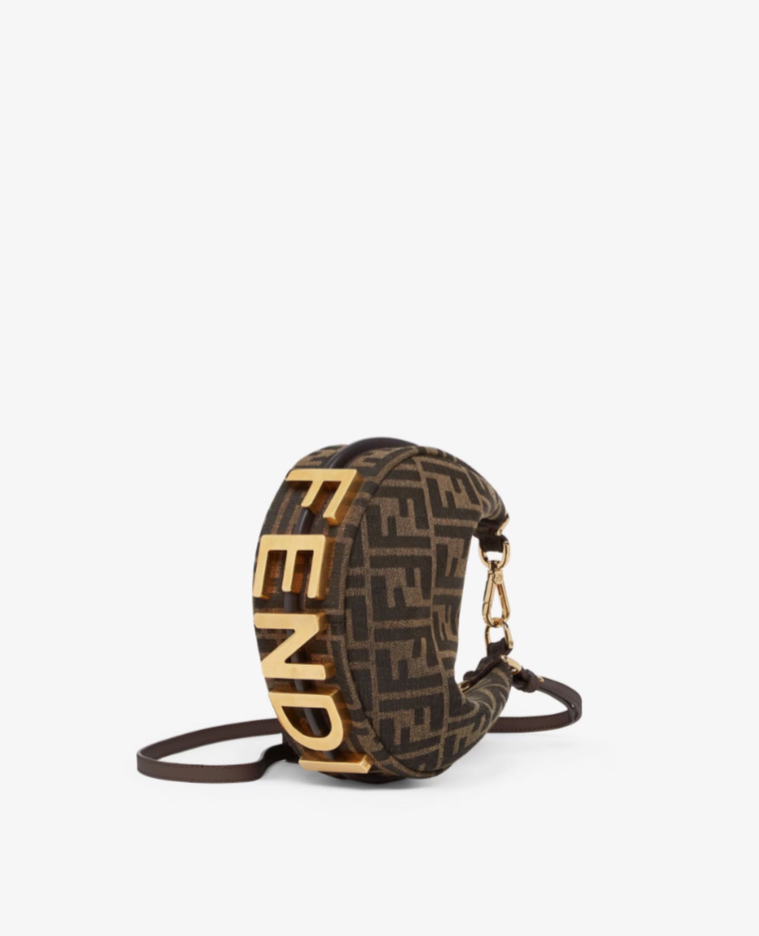 Fendi Fendigraphy Mini Bag Brown FF jacquard Motif Fabric
