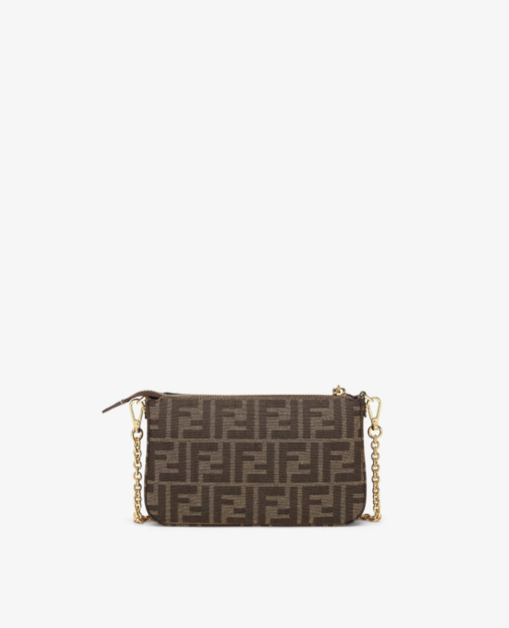Fendi Baguette Pouch Brown jacquard FF fabric