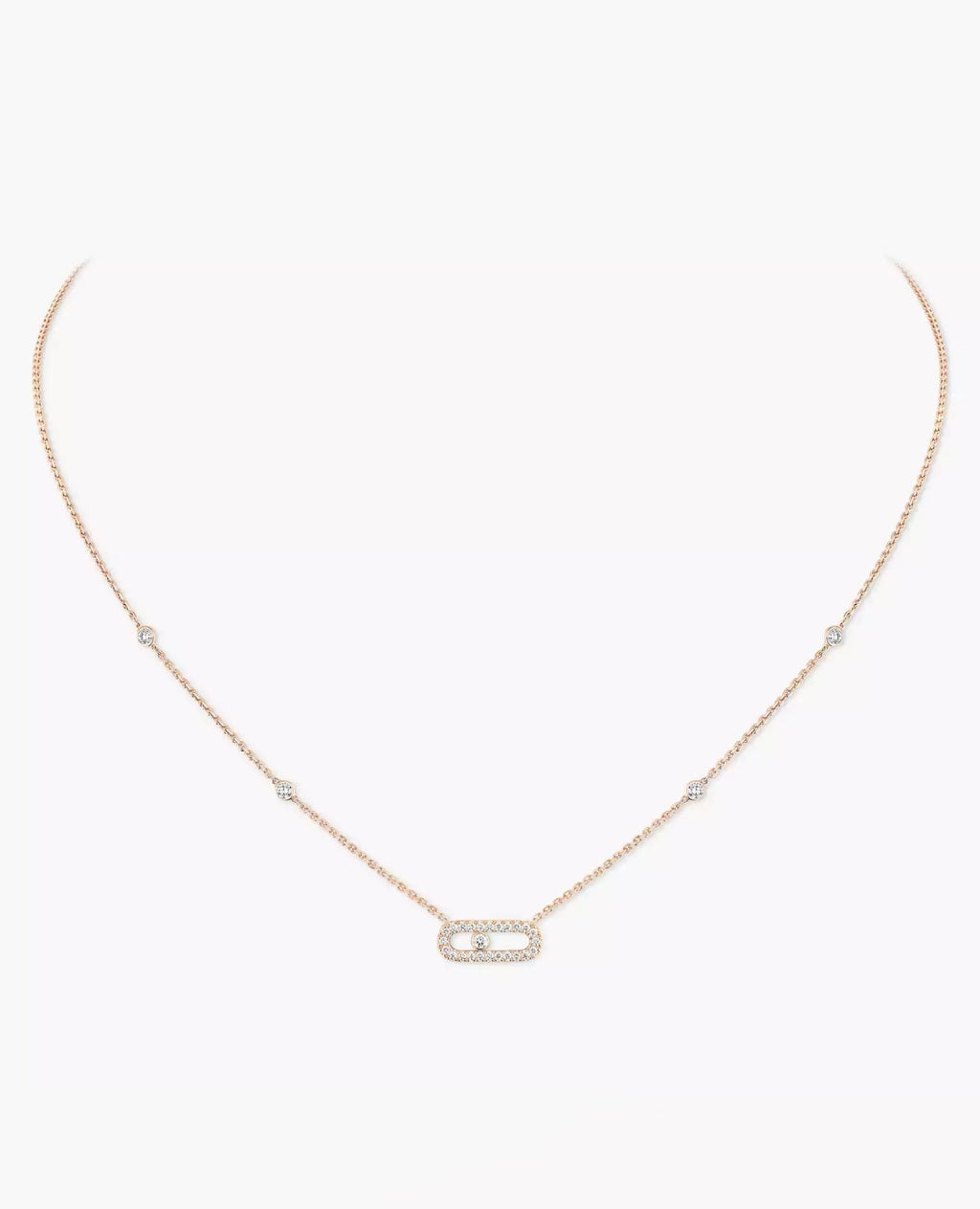 Messika Move Uno Pavé Necklace Rose Gold