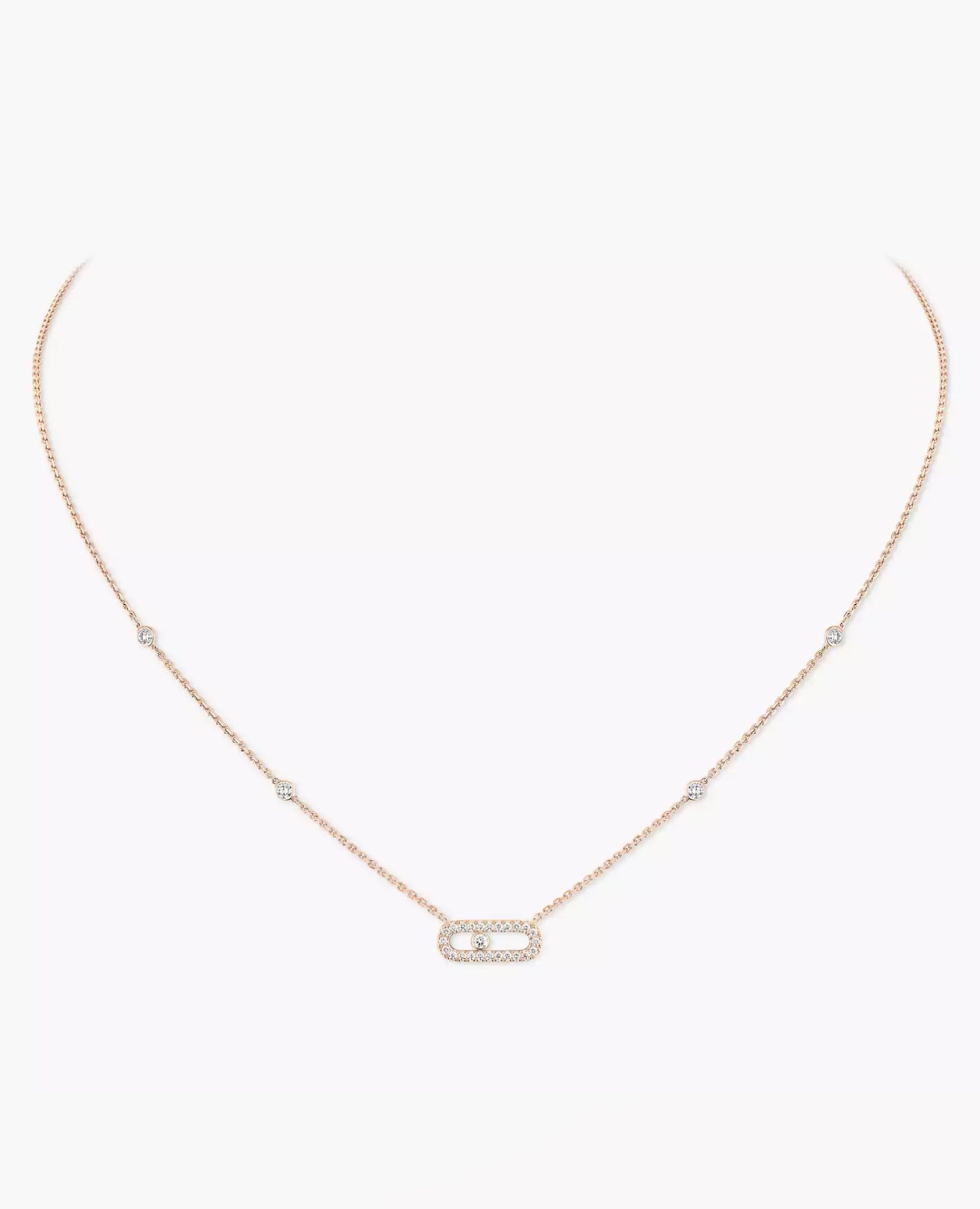 Messika Move Uno Pavé Necklace Rose Gold