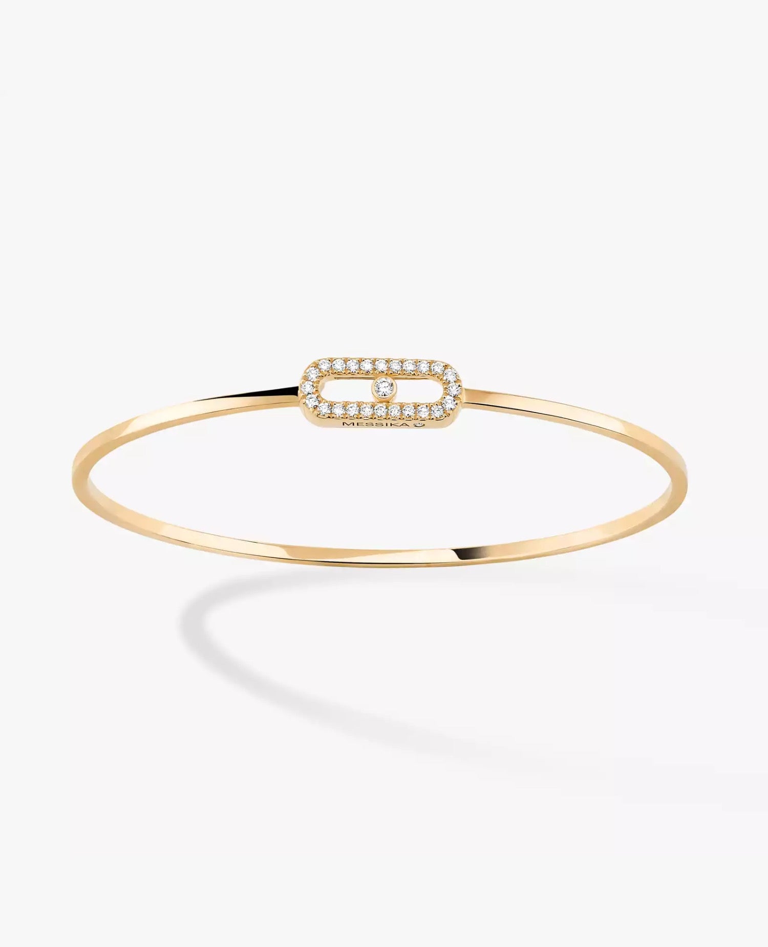 Messika Move Uno Pavé Flex Bangle Bracelet Yellow Gold