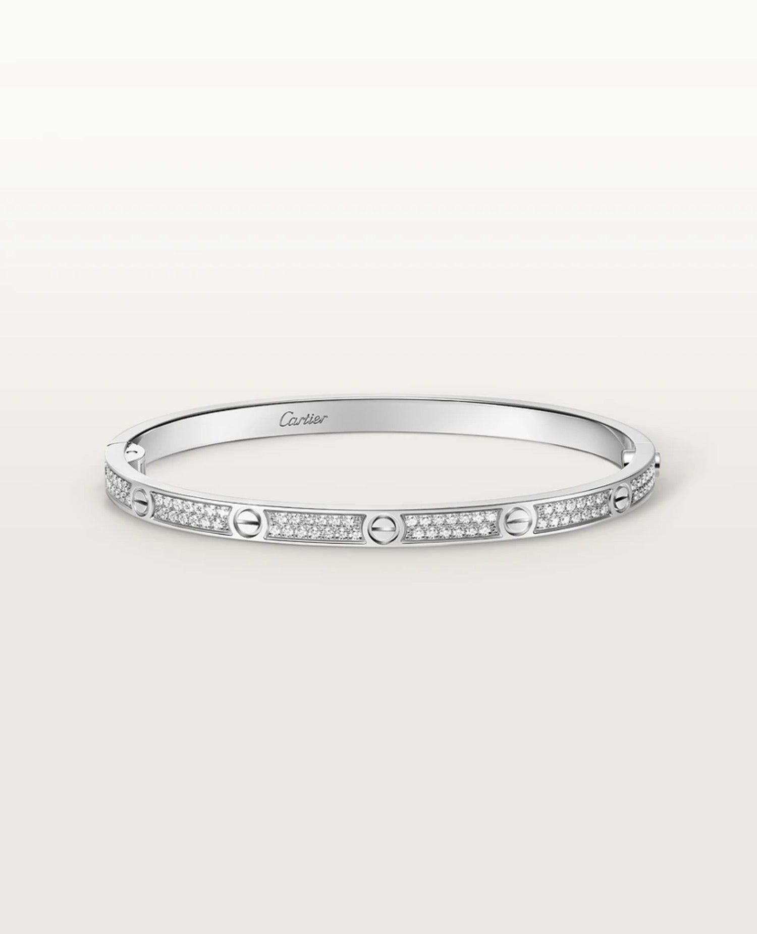Cartier Love Bracelet, Small Model, Paved, Silver