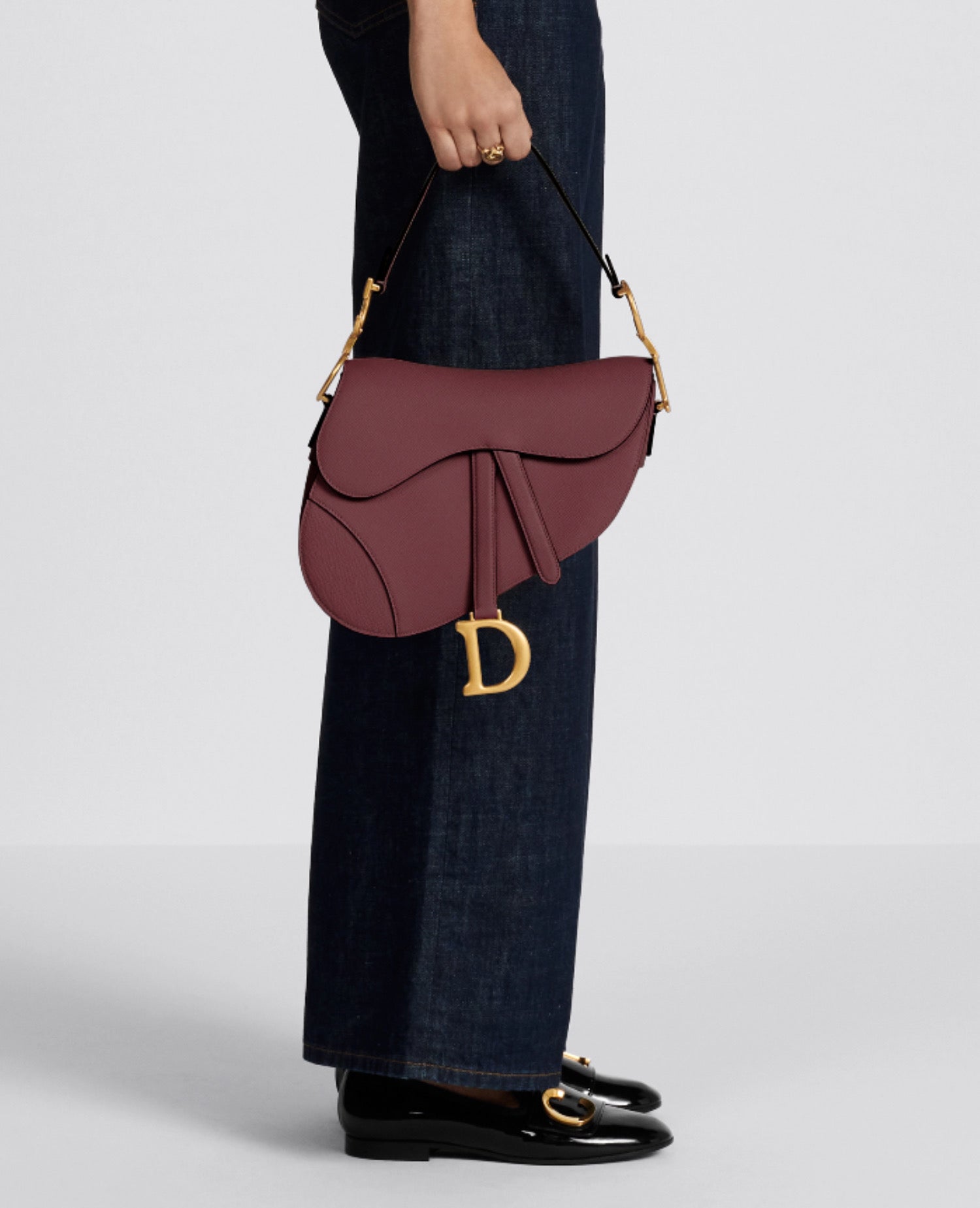 Christian Dior Saddle Bag with Strap Burgundy