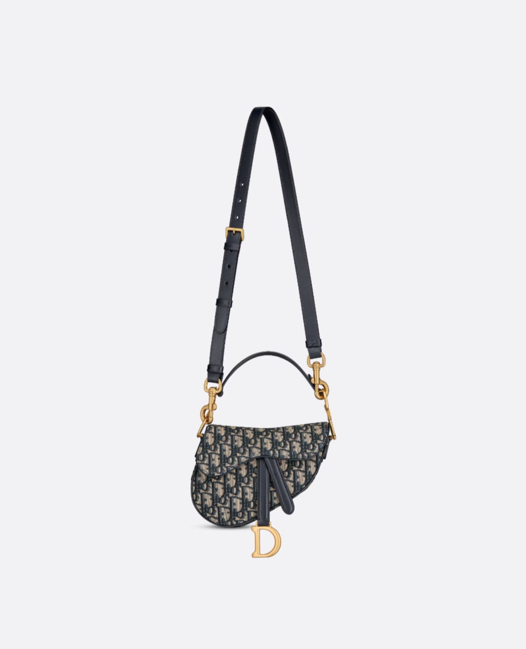 Christian Dior Mini Saddle Bag Blue Oblique Jacquard