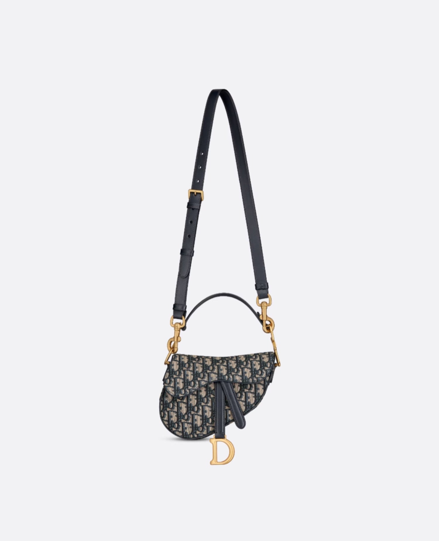 Christian Dior Mini Saddle Bag Blue Oblique Jacquard