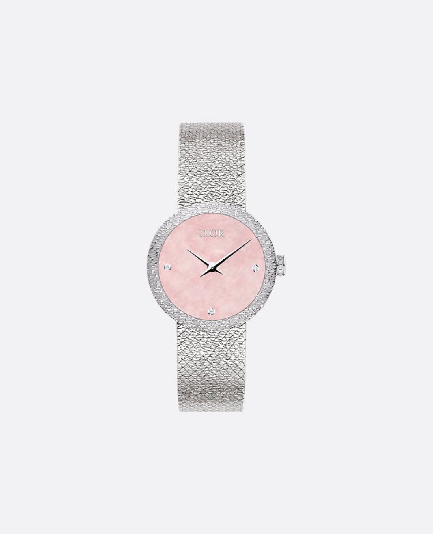 Christian Dior La D de Dior Satine 25 MM, Pink Mother-Of-Pearl & Diamonds