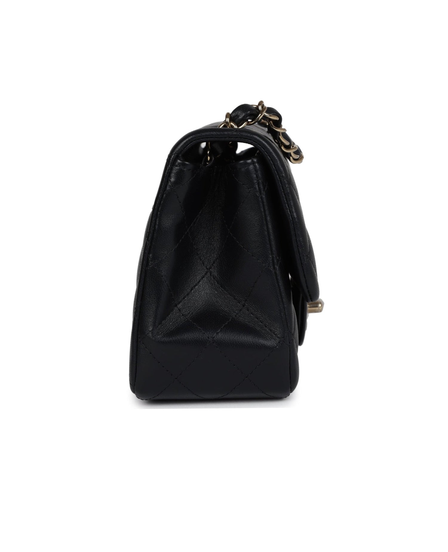 Coco Mini Classic Square Flap Bag Black Gold Hardware