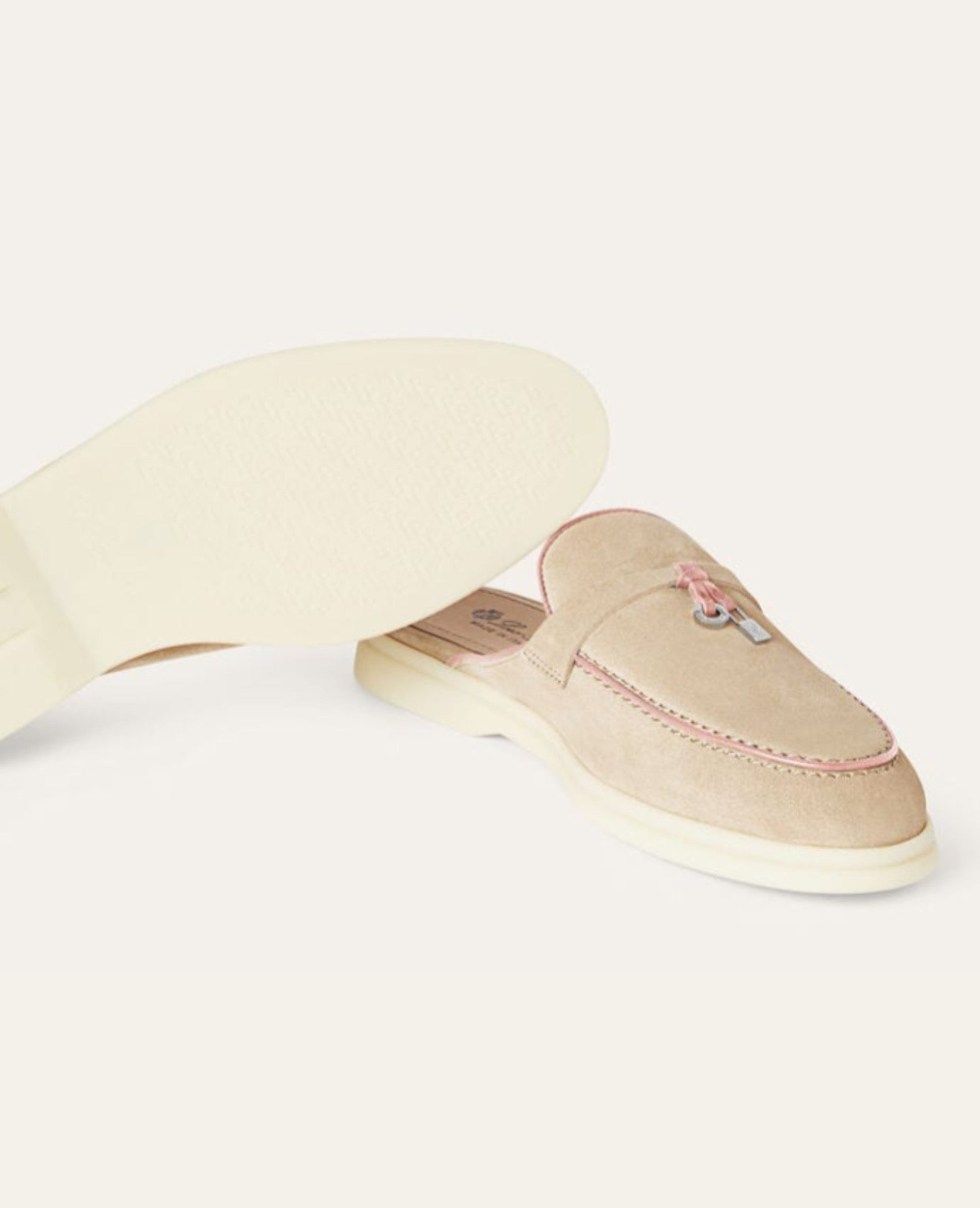Loro Piana Babouche Charms Walk Loafers Pink Sand